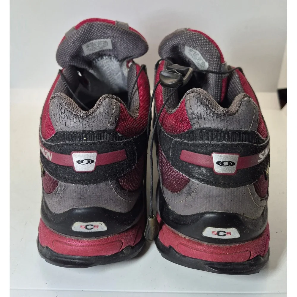 Salomon XA Comp 5 Trail Running Shoes 8.5 Burgundy Grey Gore-Tex Hiking Sneakers